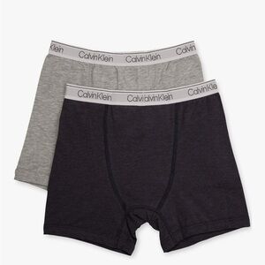 Calvin Klein  Boys M 2-Pack Cotton Stretch Boxer Briefs Charcoal & Light Gray C6